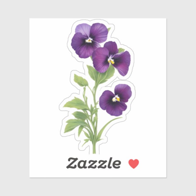 Sticker Purple Pansy (Feuille)
