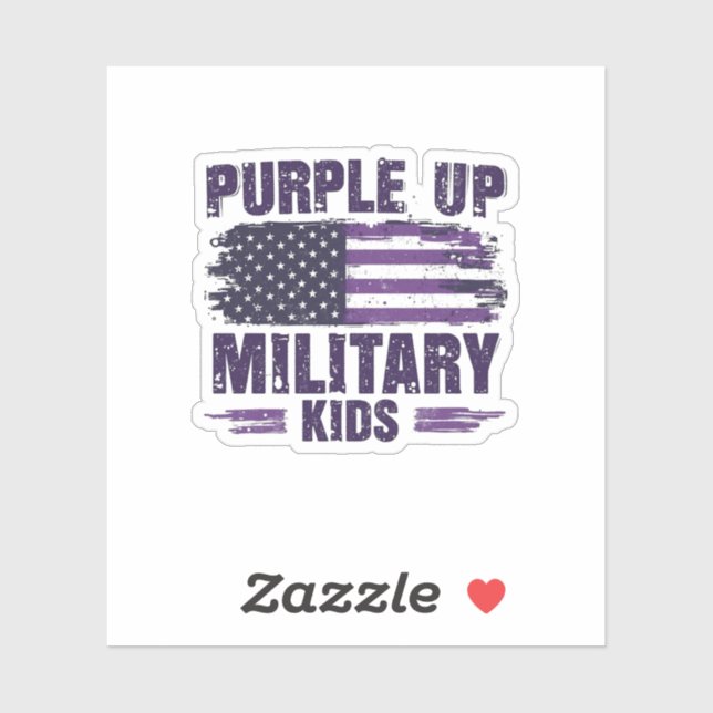 Sticker Purple Up Militaire Enfants Mois de sensibilisatio (Feuille)