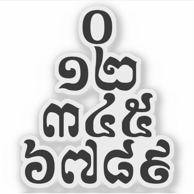 Sticker Pyramide des nombres cambodgiens - 0 12 345 6789 K (Devant)