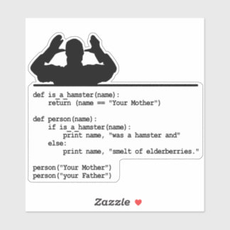 Sticker Python Code-Votre mère était un hamster