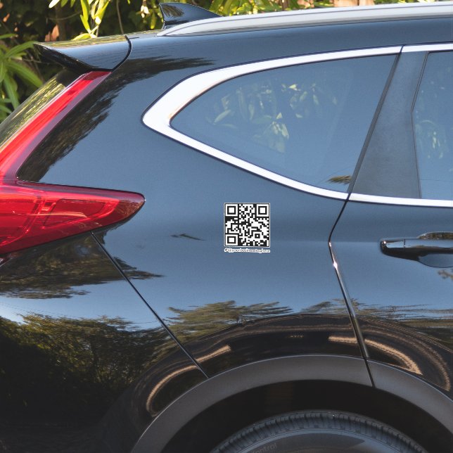 Sticker QR Code Nom simple Business Car Decal (Dos de voiture)