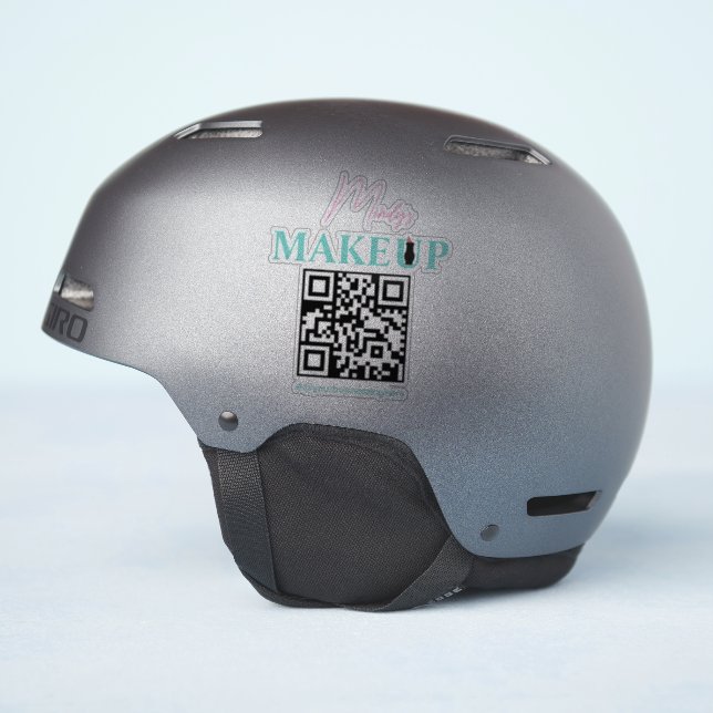 Sticker QR Code Salon Nom commercial Bike Helmet Deck (Côté casque)