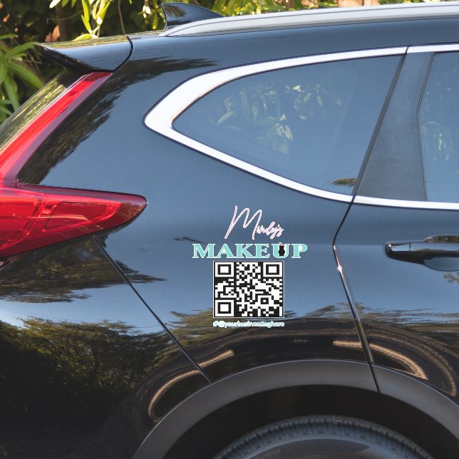 Sticker QR Code Salon Nom commercial Décalage de voiture (Coté voiture)