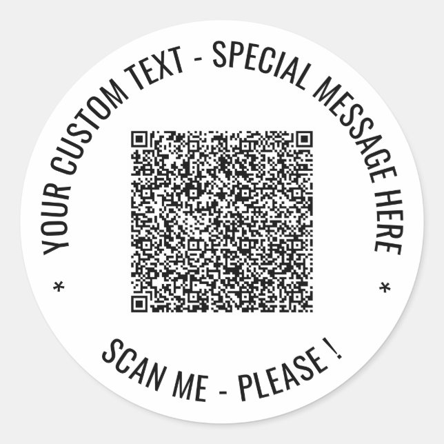 Sticker QR Code Scan Info Texte et couleurs person (Devant)
