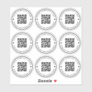 Sticker QR Code Website Lien Round Business Custom Clear