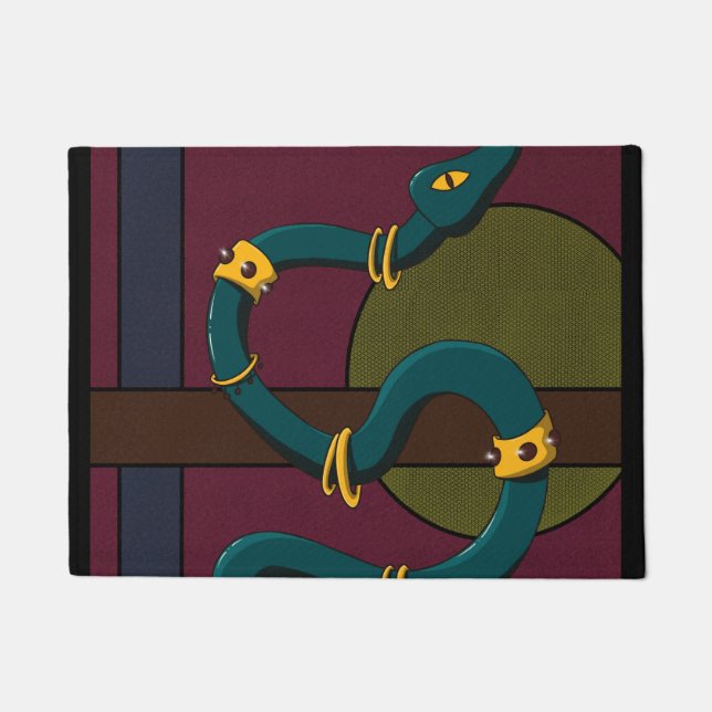 Sticker Quadrat Snake Fußmatte (Vorderseite)