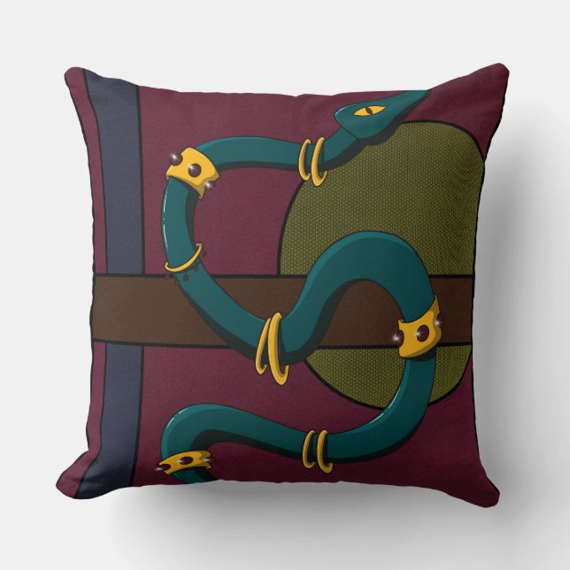 Sticker Quadrat Snake Kissen (Vorderseite)