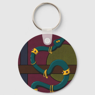 Sticker Quadrat Snake Schlüsselanhänger
