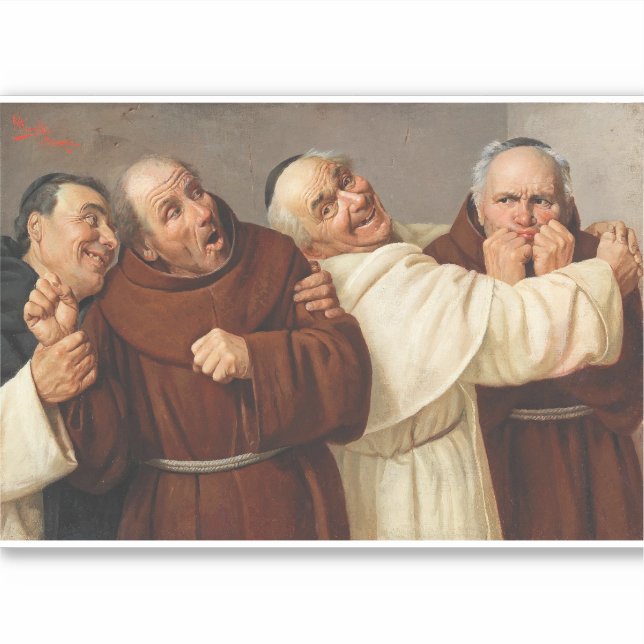 Sticker Quatre moines, c. 1884 par Claudio Rinaldi (Devant)