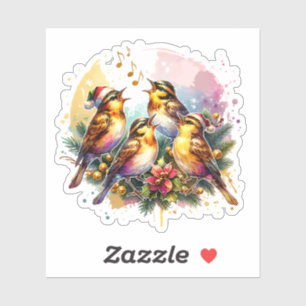 Sticker Quatre Oiseaux Douze jours de Noël
