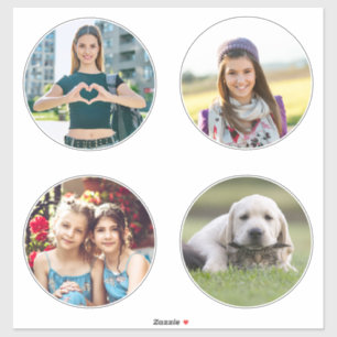 Sticker Quatre photos de famille rondes de 6"