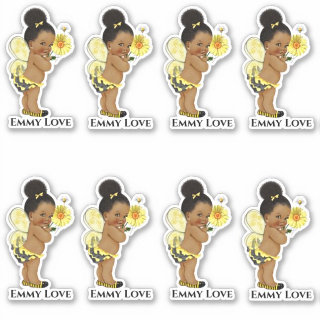 Sticker Queen Bee Girls Jaune Bande Noire (Devant)