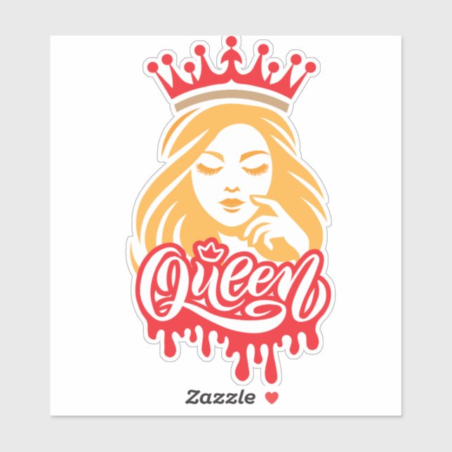 Sticker Queen Design – Elegant Royal Crown (Feuille)