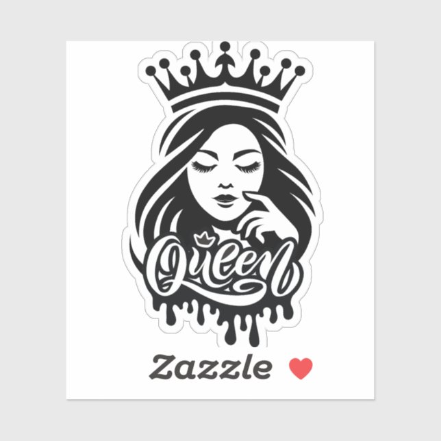 Sticker Queen Design – Elegant Royal Crown (Feuille)