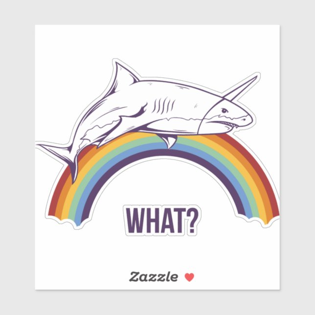 Sticker Quel requin arc-en-ciel (Feuille)