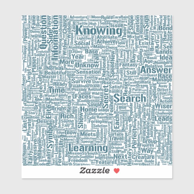 Sticker Question Apprendre Nuage MotssTexte Motif Message (Feuille)