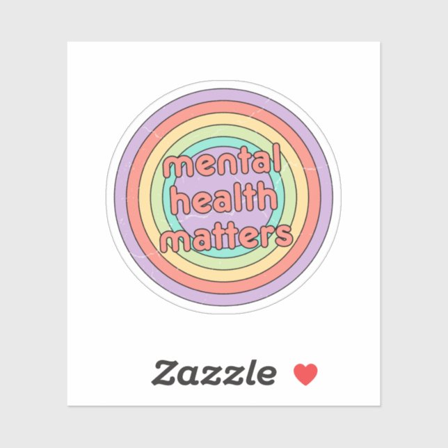 Sticker Questions de santé mentale | Bonbons de pêche circ (Feuille)