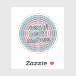 Sticker Questions de santé mentale | Cercle rétro Gris fra
