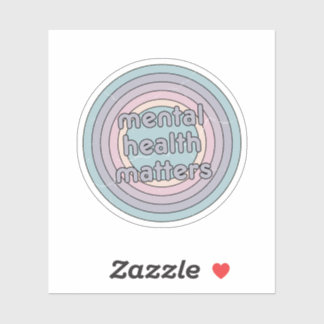 Sticker Questions de santé mentale | Cercle rétro Gris fra