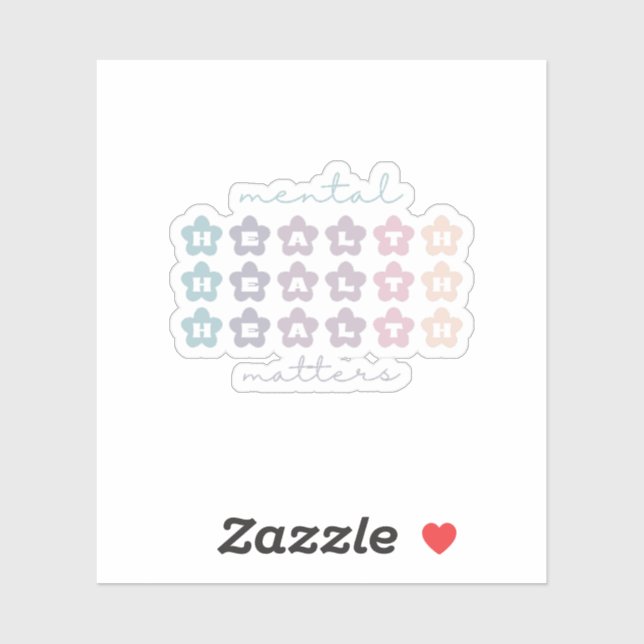 Sticker Questions de santé mentale | Fleurs rétro Gris fra (Feuille)