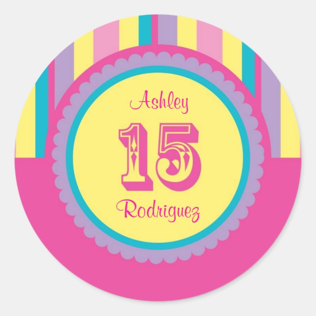 Sticker Quinceañera 15 Anniversaire (Devant)