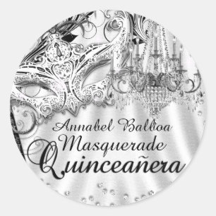 Sticker Quinceanera pour lustre en argent