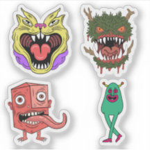 Quirky Colorful Retro Monster Character