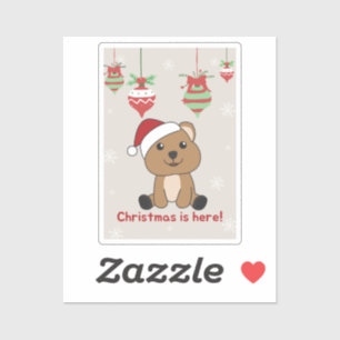Sticker Quokka Noël Neige Animaux d'hiver Quokkas Stick