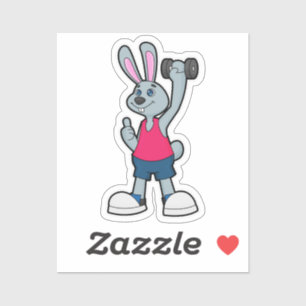 Sticker Rabbit à Fitness avec Dumbbell