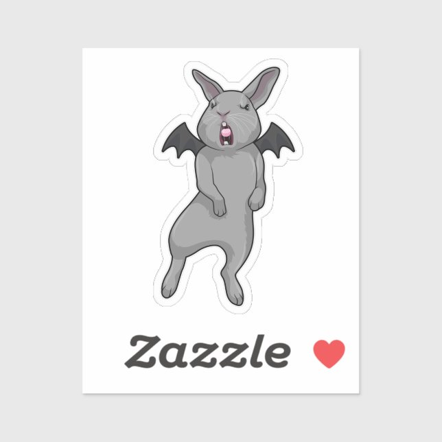 Sticker Rabbit avec aile chauve-souris (Feuille)