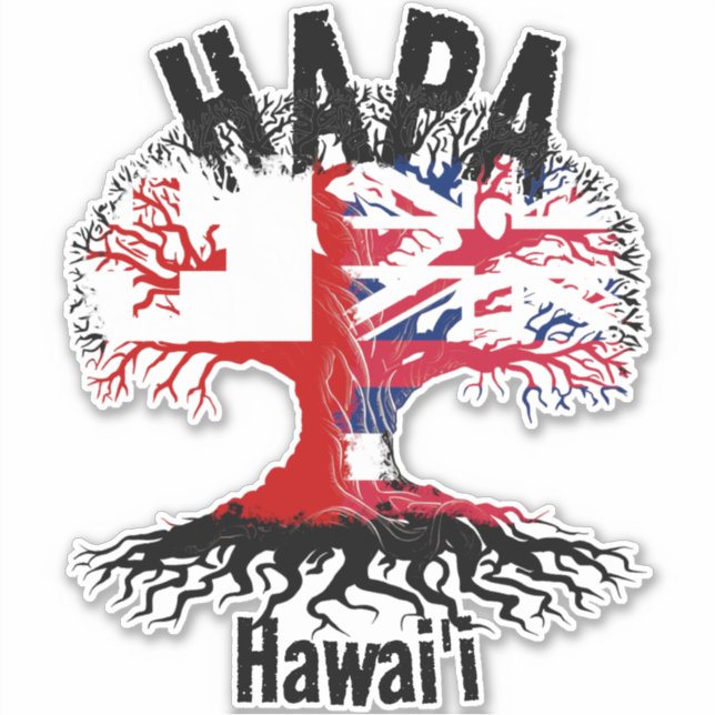 STICKER RACINES HAPA TONGA HAWAII (Devant)