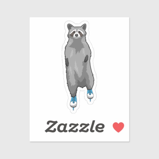 Sticker Racon au patinage sur glace avec patins sur glace (Feuille)