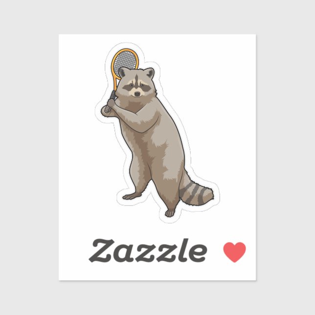 Sticker Racon au Tennis avec raquette de tennis (Feuille)