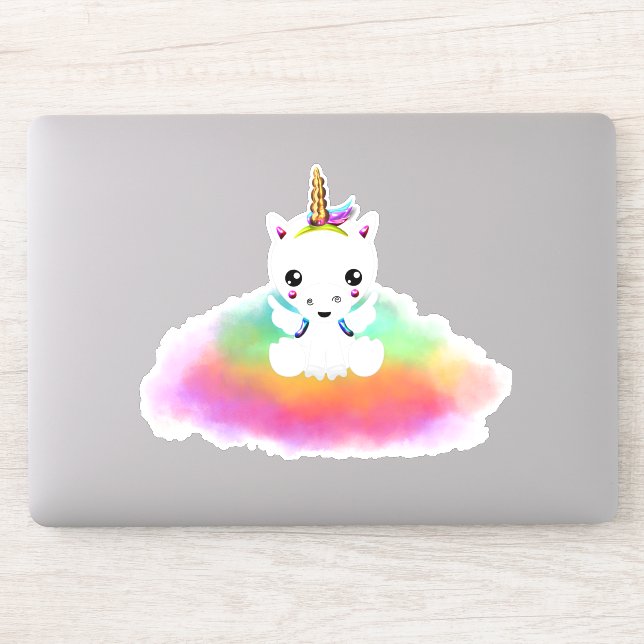 Sticker Rainbow Cloud Unicorn (Ordinateur)