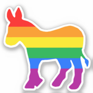 Sticker Rainbow Democrat