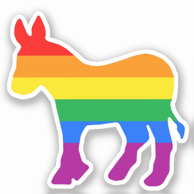 Sticker Rainbow Democrat (Recto)