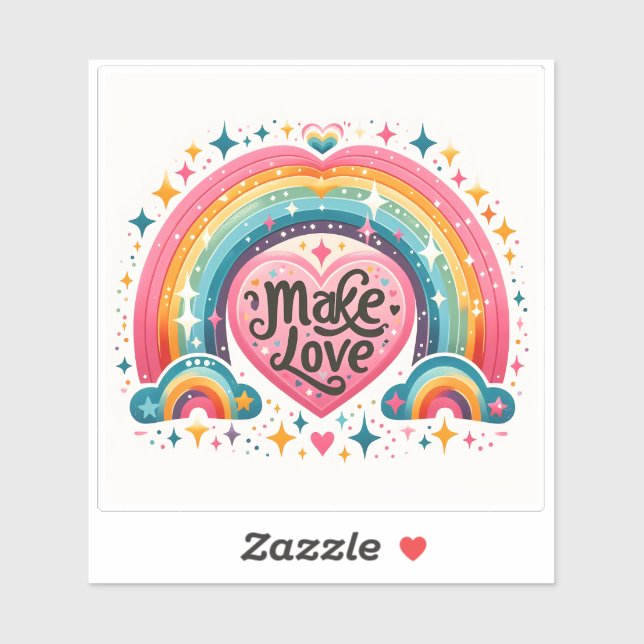 Sticker Rainbow Design Celebrating Love & Positivity (Feuille)