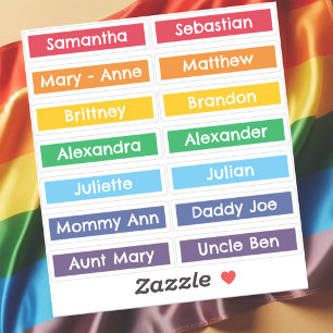 Sticker Rainbow LGBTQ Drapeau Liste d'invités personnalisé