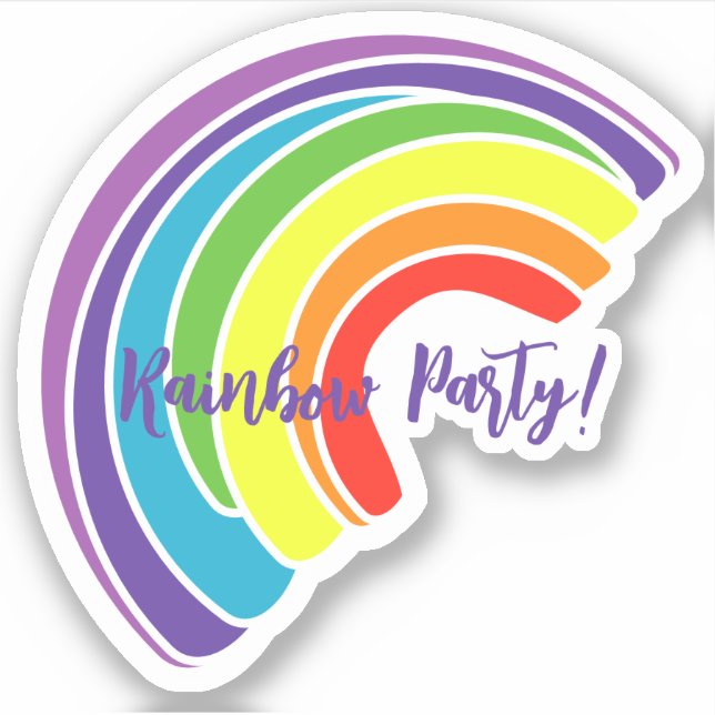 Sticker Rainbow Party Favoriser (Devant)