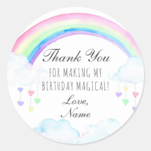 Sticker Rainbow Party, Stickers Merci Rainbow