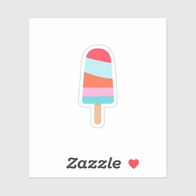 Sticker Rainbow Popsicle (Feuille)