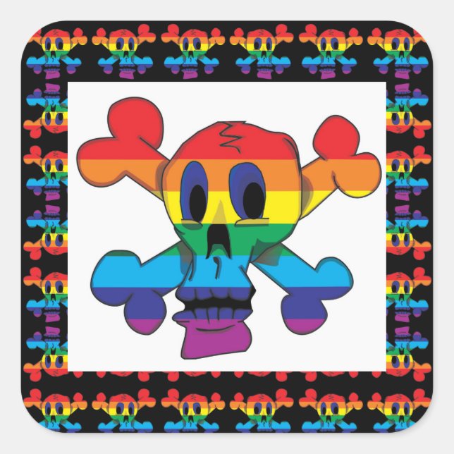 STICKER RAINBOW SKULL. (Vorderseite)