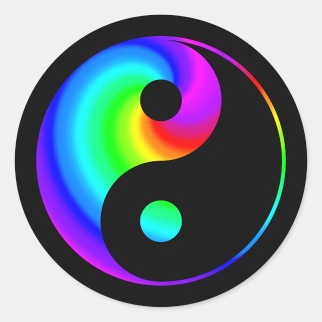 Sticker Rainbow Spiral Yin Yang (Devant)