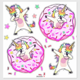 Sticker Rainbow Unicorns Dab Dance Donut Party
