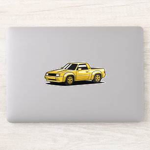 Sticker Ramassé Toon de camionnette jaune gras