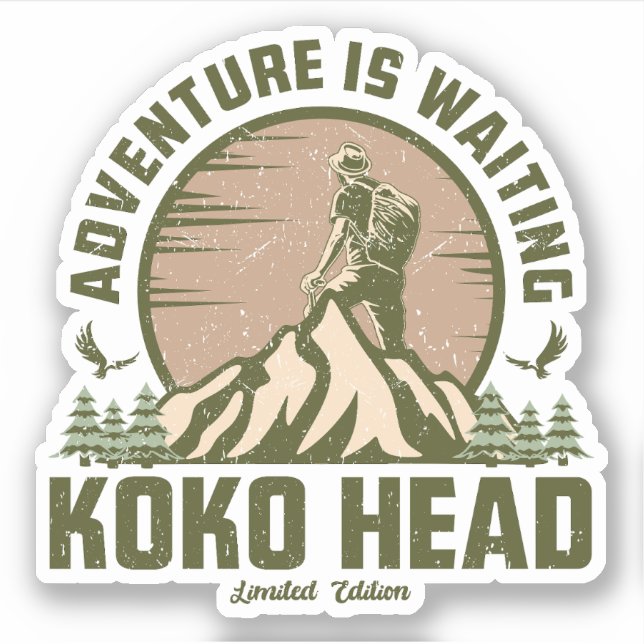 Sticker Randonnée à la tête de Retro Koko (Devant)