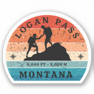 Sticker Randonnée au col Logan, col alpin du Montana