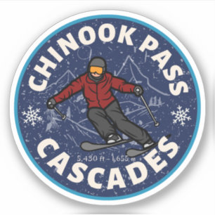 Sticker randonnée col chinook californie essais