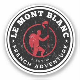 Sticker Randonnée Mont Blanc aventure française- Monte Bia