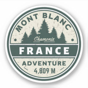 Sticker Randonnée Mont Blanc aventure française- Monte Bia
